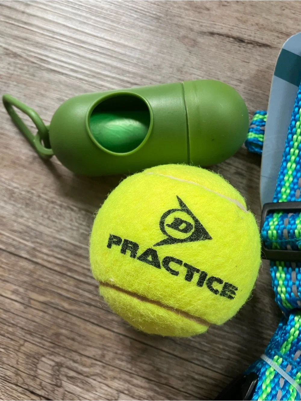 Greenbrier M Adjustable Dog Harness AND tennis ball with waste dispenser/bags